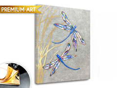 Obrazy na plátne - PREMIUM ART – Lietajúce vážky