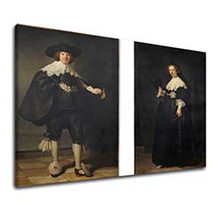 Obraz na plátne Rembrandt - Portréty Martena Soolmansa a Oopjena Coppita