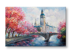 Maľovaný obraz na stenu MESTO  90x60 cm